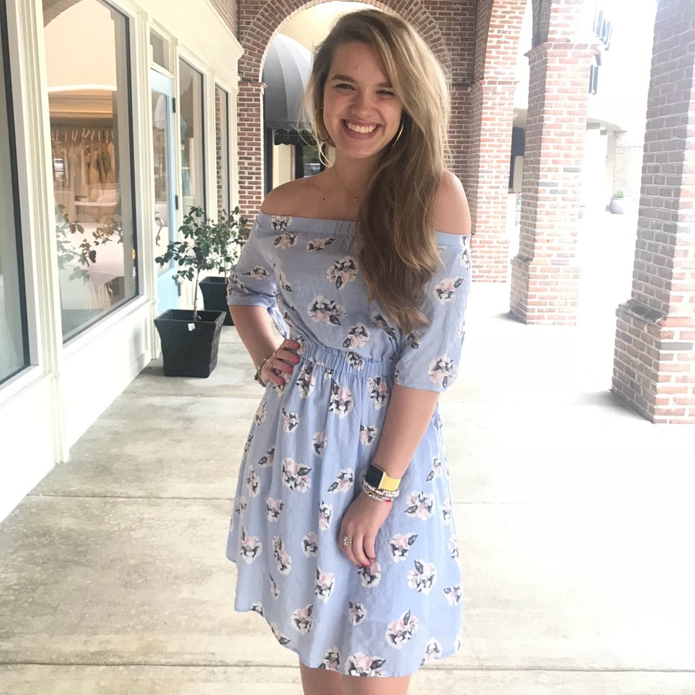 Blue floral dress